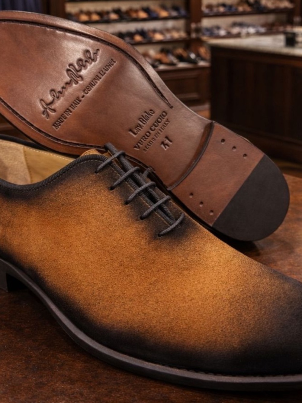 Brown suede Leather Oxford Shoes